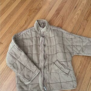 Free People Dolman Quilted Knit Jacket Champagne Dreams
